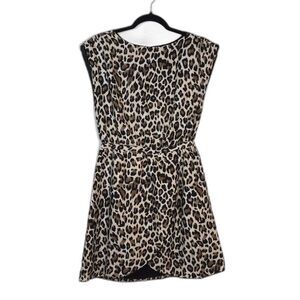 NWT‎ H&M Leopard Print Mini Dress Sz 6 Scoop Neck Party Outing Rodeo Country